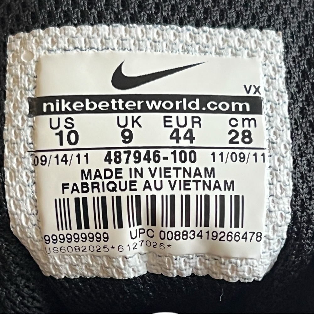NIKE - BLACK WHITE TRAINER 1.3 MID SNEAKERS - Picture 12 of 12